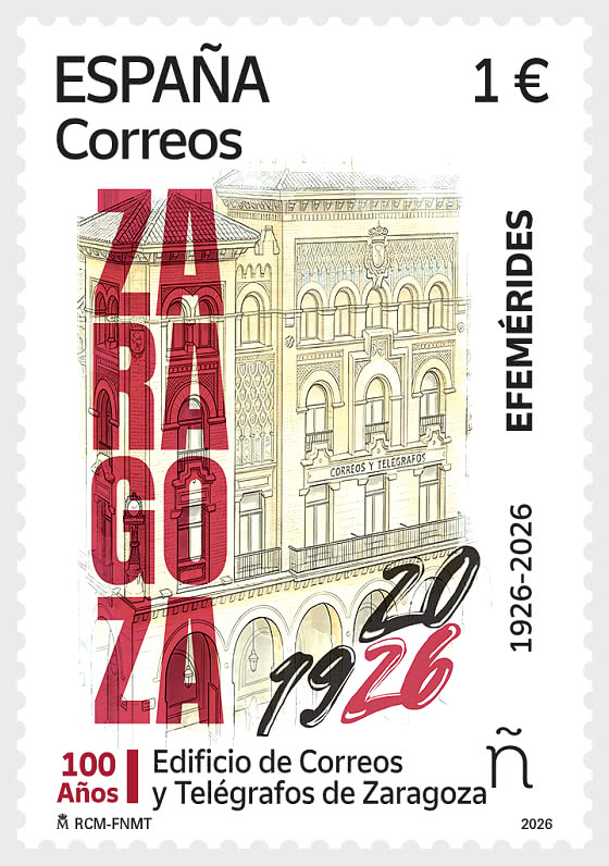 2026 100 Jahre Post- und Telegrafengebäude in Saragossa - Serie
