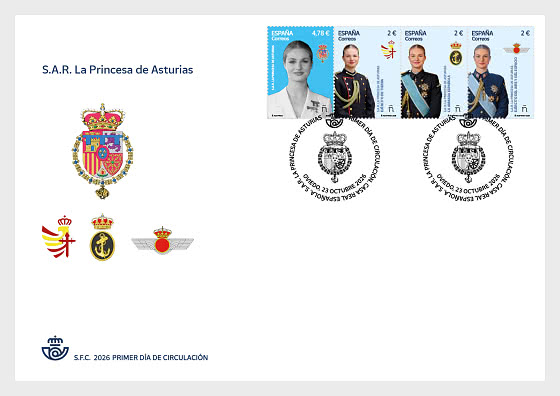 2026 Spanish Royal Household - The Princess of Asturias - Spanish Army - First Day Cover