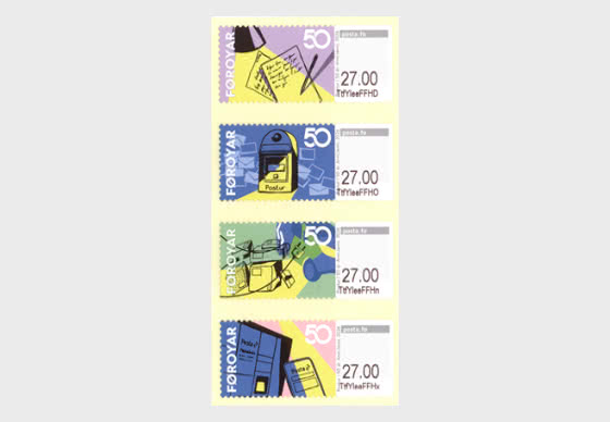 2026 Etichette di Affrancatura - 50 Anni di Servizio Postale delle Isole Faroe - Serie