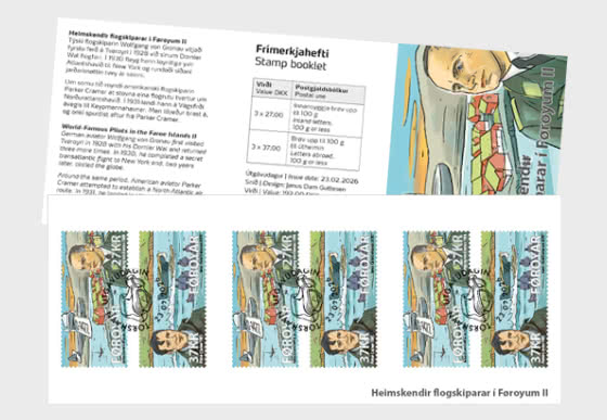 2026 Famous Pilots in the Faroe Islands - Stamp Booklet CTO