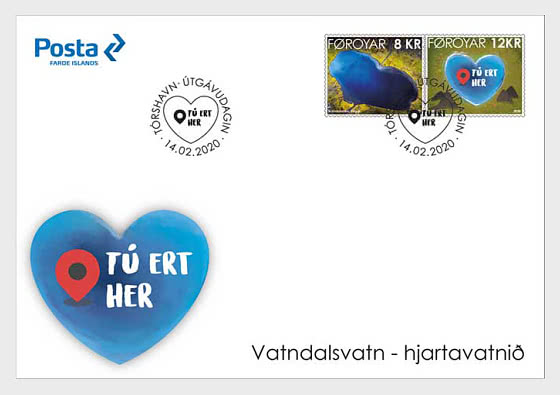 2020 Valentine's Day - The Heart-Shaped Lake - First Day Cover