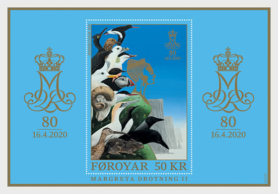 2020 Queen Margrethe 80 Years - Miniature Sheet