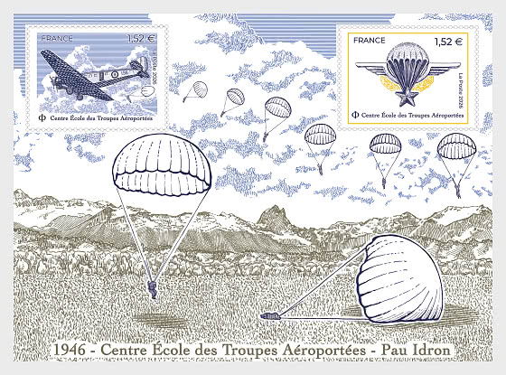 2026 1946 - Centro de Entrenamiento de Tropas Aerotransportadas - Pau Idron - Hojas Bloque