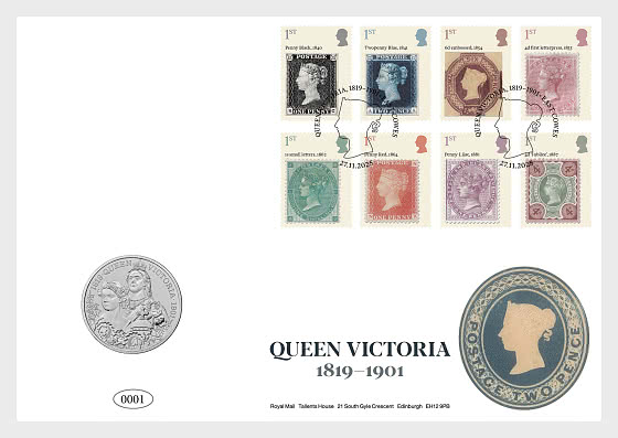 2025 PRE-ORDER Die Briefmarken von Königin Victoria - Ersttagsumschläge Münze