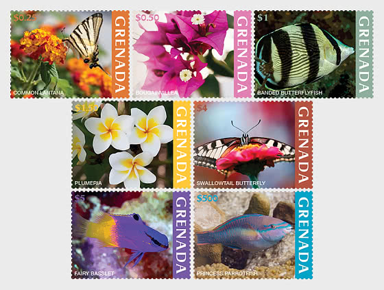 2025 Serie definitiva Pesci e Fiori, set di 7 - Serie