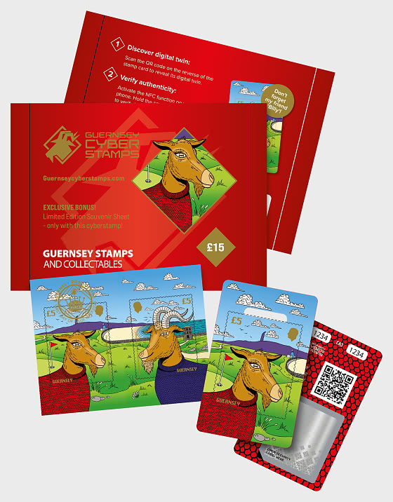 2025 Cyberstamp Capra Tata Reale Dorata di Guernsey - Collezionabile