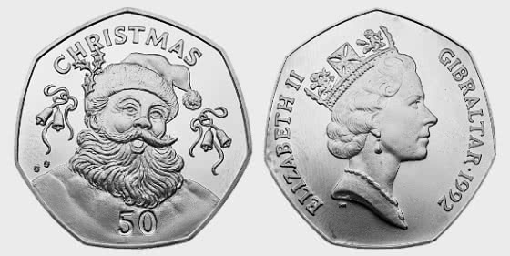 Christmas 1992 50p Coin - Single Coin