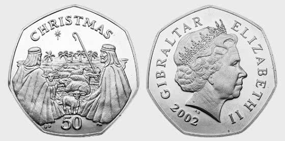 Christmas 2002 50p Coin - Single Coin