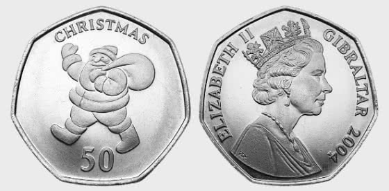Christmas 2004 50p Coin - Single Coin