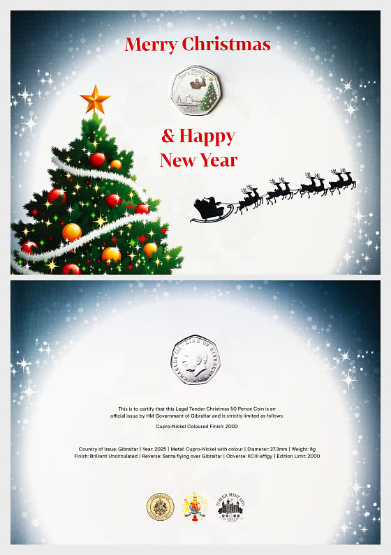 Christmas 2025 - 50p Coloured - Coin Card