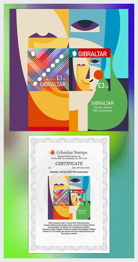 2026 Europa 2026 - 70th Anniversary Imperforate Proof Miniature Sheet - Collectibles