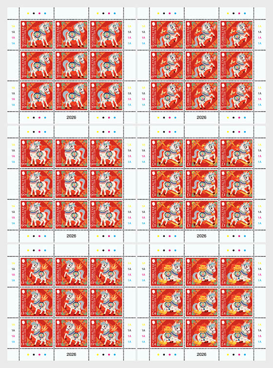 2026 Jahr des Pferdes - Ganze Bögen CTO