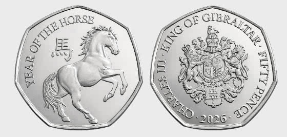2026 – Moneda de 50 peniques Año del Caballo - Moneda individual