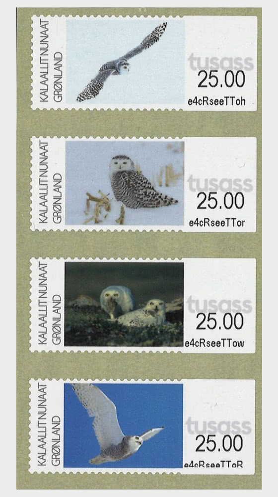 2025 Этикетки франкировки – Белые совы в Гренландии - Набор