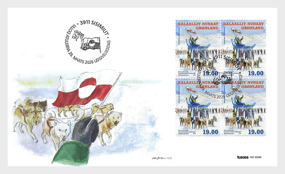 2026 National Dog Sled Championship - First Day Cover block of 4