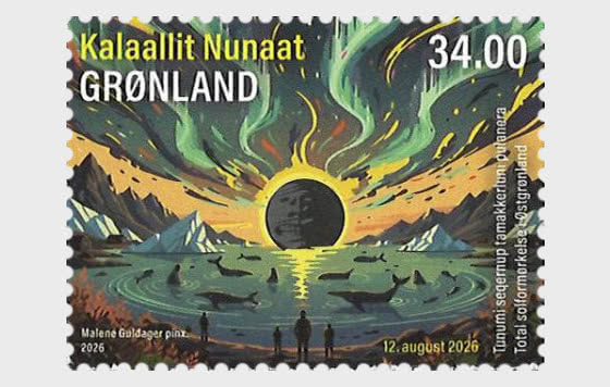 2026 Total Solar Eclipse Over Eastern Greenland - A Celestial Moment on Stamps - Set