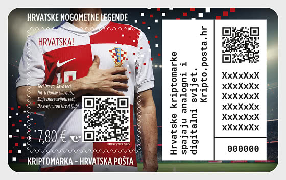 2025 Криптометка — Легенды хорватского футбола - Миниатюрный лист