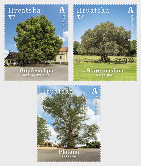 2026 Флора Хорватии - Монументальные деревья Хорватии (C) - Набор