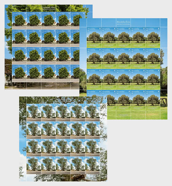 2026 Флора Хорватии - Монументальные деревья Хорватии (C) - Полные листы