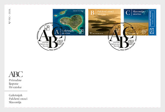 2026 Sellos Definitivos - Bellezas Naturales de Croacia - Sobre de Primer Dia