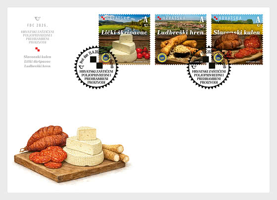 2026 Productos Agrícolas y Alimentarios Protegidos de Croacia - Sobre de Primer Dia