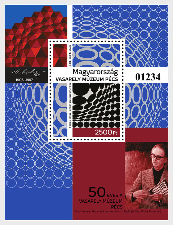 2026 50 Años del Museo Vasarely en Pécs - Hojas Bloque