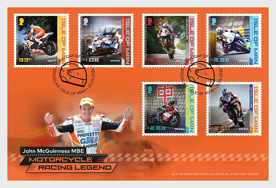 2026 John McGuinness, MBE, Légende des Courses de Motos - Enveloppes de Premier Jour