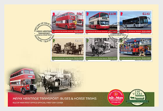 2026 PRE-ORDER Manx Heritage Transport - Buses & Horse Trams - First Day Cover