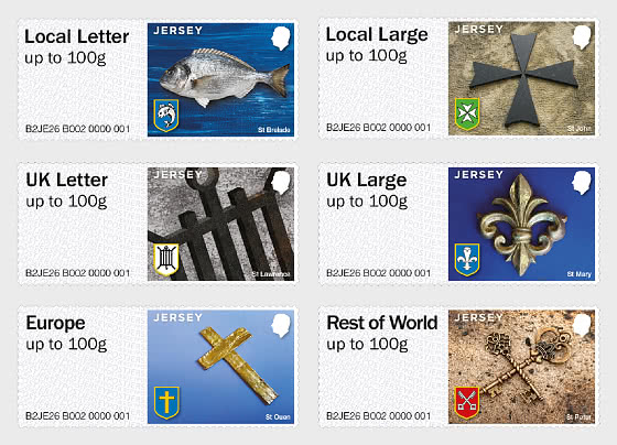 2026 Post & Go - Parish Symbols Part 1 - Stamp Strip B002 - Set