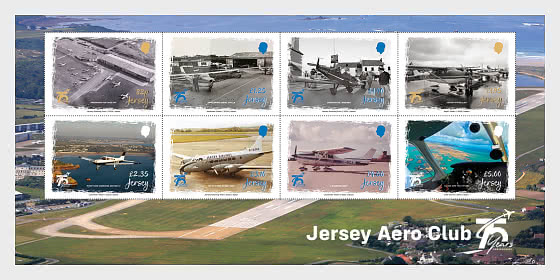 2026 PRE-ORDER Jersey Aero Club 75 Years - Souvenir Sheetlet CTO - Miniature Sheet CTO