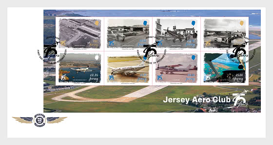 2026 PRE-ORDER Jersey Aero Club 75 Years - FDC Souvenir Sheetlet - First Day Cover MS