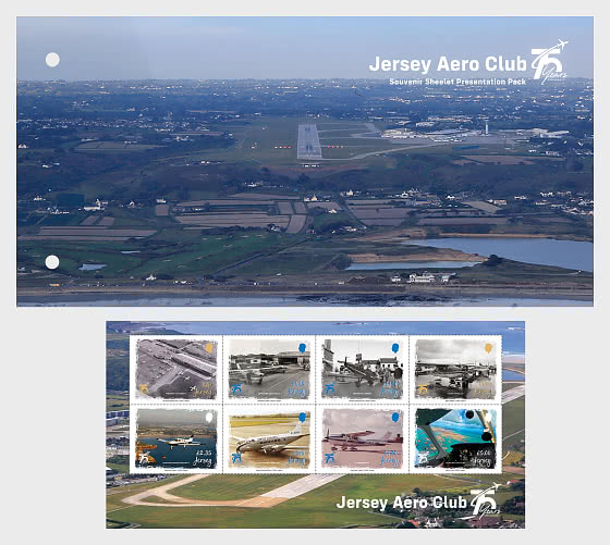 2026 PRE-ORDER Jersey Aero Club 75 Years - PP Souvenir Sheetlet - Pack Miniature Sheet