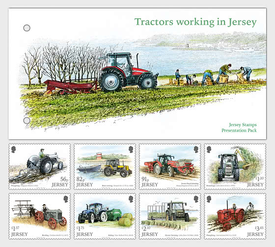 Tractors Working in Jersey Jersey Stamps Worldwide Stamps, Coins