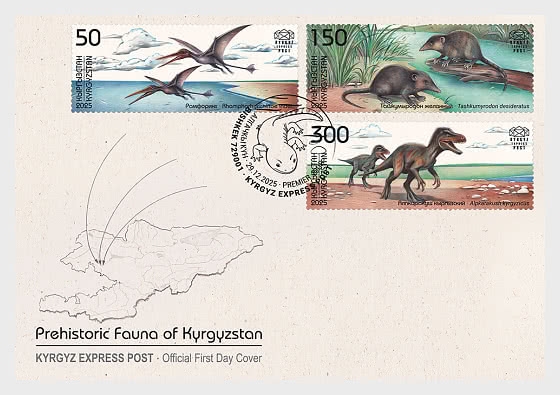 2025 Prähistorische Fauna Kirgisistans - Ersttagbriefe