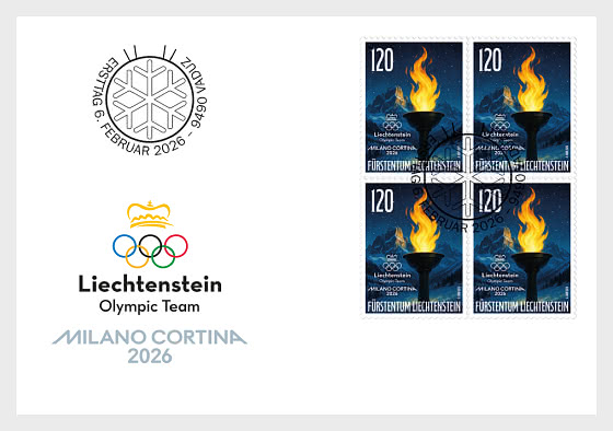 2026 Olympische Winterspiele - Ersttagsbrief Viererblock