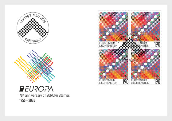 2026 ЕВРОПА - 70 лет постъевропейской эпохи - Блок из 4-х конвертов первого дня