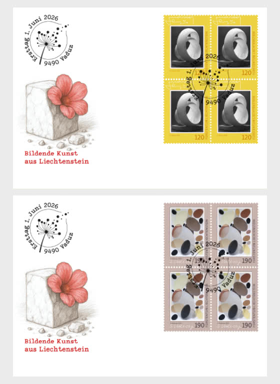 2026 Fine Arts from Liechtenstein - First Day Cover block of 4