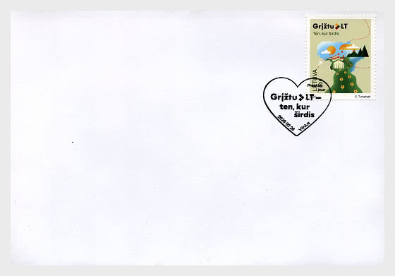 2026 Я возвращаюсь в Литл-Томас — туда, где моё сердце. - Конверт первого дня