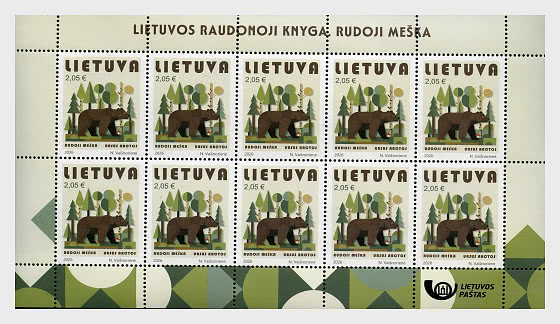 2026 The Lithuanian Red Book - The Brown Bear - Sheetlets