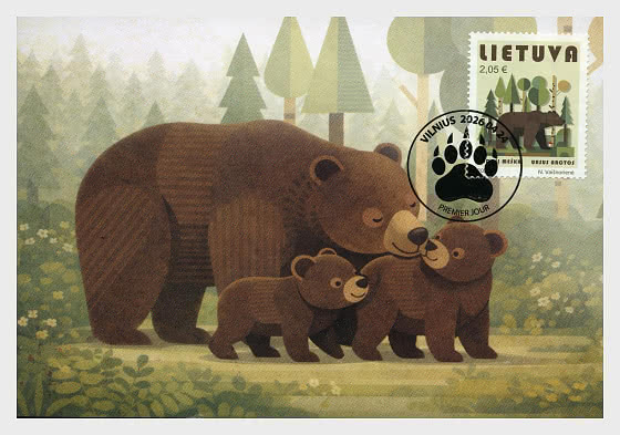 2026 The Lithuanian Red Book - The Brown Bear - Maxi Cards