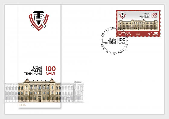 2020 Centenario della Scuola Tecnica Statale di Riga - FDC