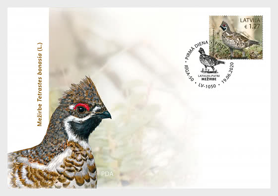 2020 Birds - Hazel Grouse - First Day Cover single stamp