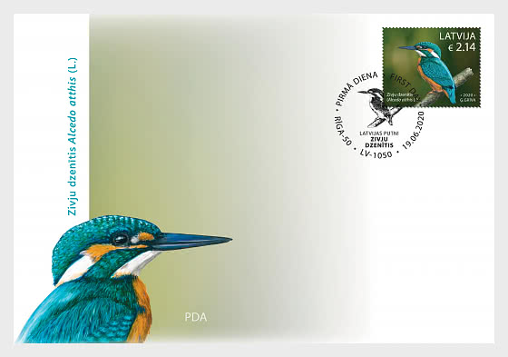 2020 Birds - Common Kingfisher - First Day Cover single stamp