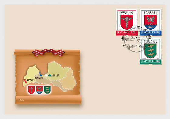 2021 Stemmi Delle Città E Delle Regioni Della Lettonia - FDC