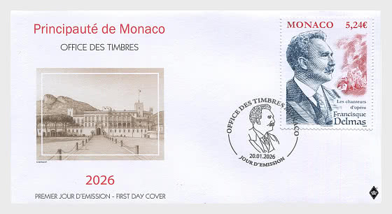 2026 Cantantes de Ópera - Francisque Delmas - Sobre de Primer Dia