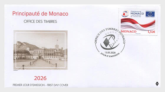 2026 Monaco’s Presidency of The Committee of Ministers of The Council Of Europe - First Day Cover