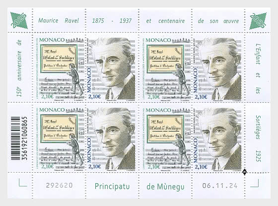 2025 150th Anniversary Of Maurice Ravel’s Birth And Centenary Of His Work L’enfant Et Les Sortileges - Sheetlets