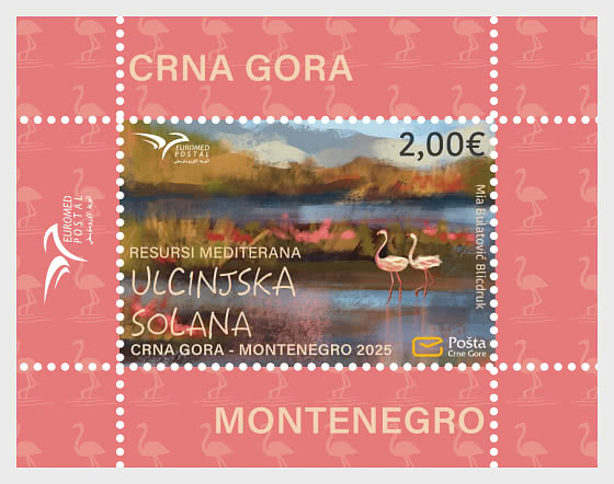 2025 Euromed Postal Resources of the Mediterranean Ulcinj Salina - Miniature Sheet