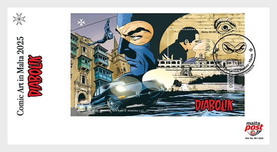 2025 L'art de la Bande Dessinée à Malte - Diabolik - Enveloppes de Premier Jour