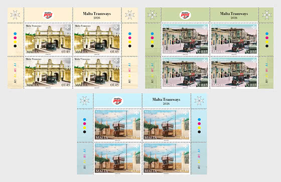 2026 Malta Tramways 1905-1929 - Block of 4